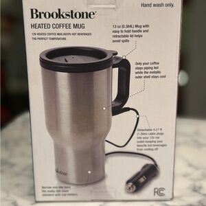 Brookstone Heated Coffee Mug - Silver
